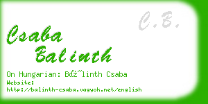 csaba balinth business card